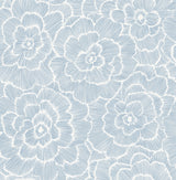 Periwinkle Blue Textured Floral Wallpaper by A-Street Prints FD26039
