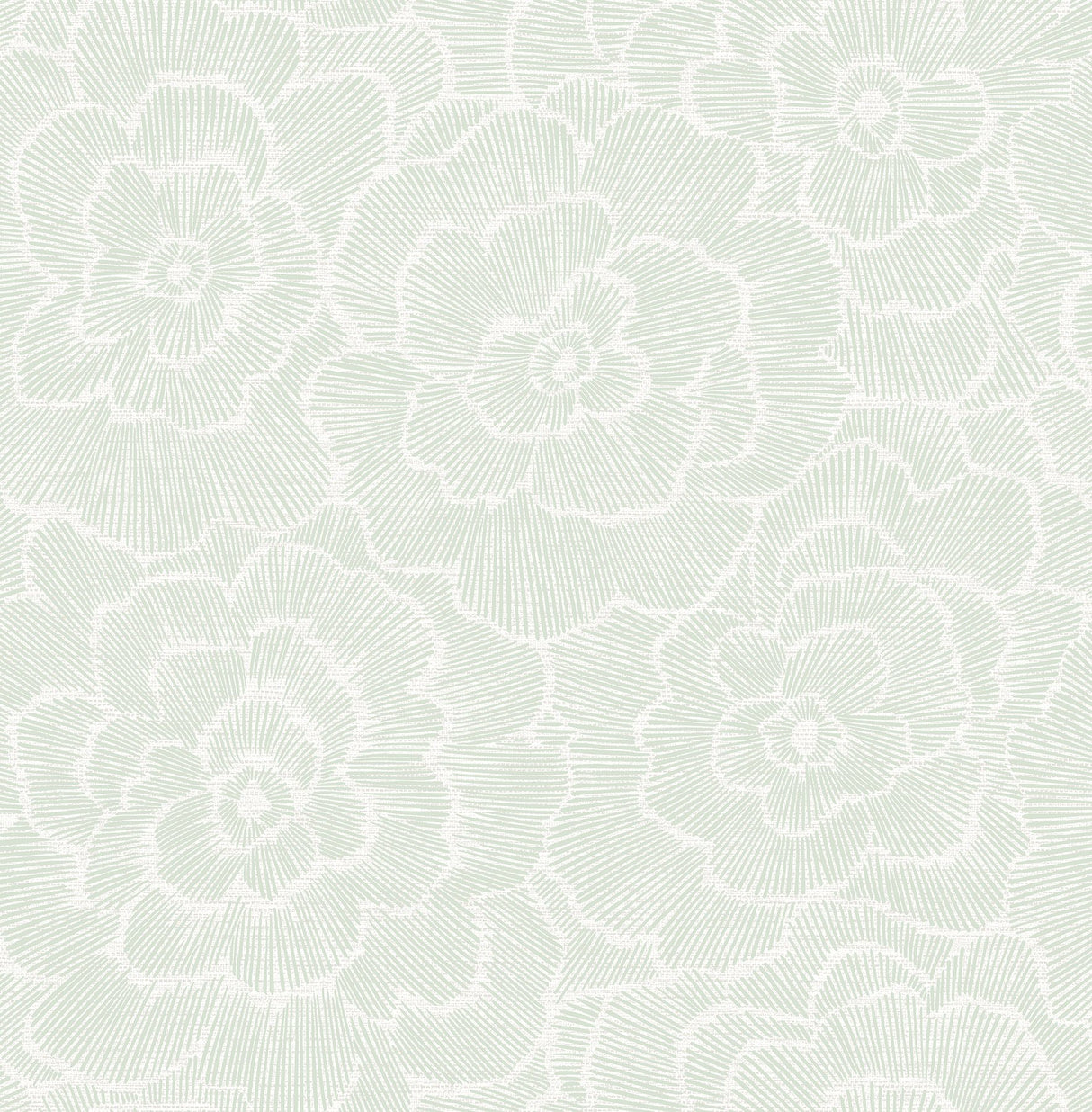 Periwinkle Green Textured Floral Wallpaper with Raised Ink Botanical Motif, Bohemian Style - A-Street Prints 2969-26040