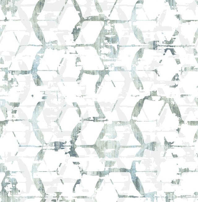 Augustine Slate Distressed Geometric Wallpaper with Raised Ink in Eclectic Abstract Style - A-Street Prints 2969-26042