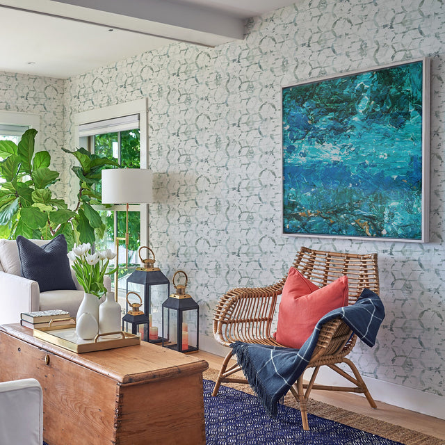 Augustine Slate Distressed Geometric Wallpaper with Raised Ink in Eclectic Abstract Style - A-Street Prints 2969-26042
