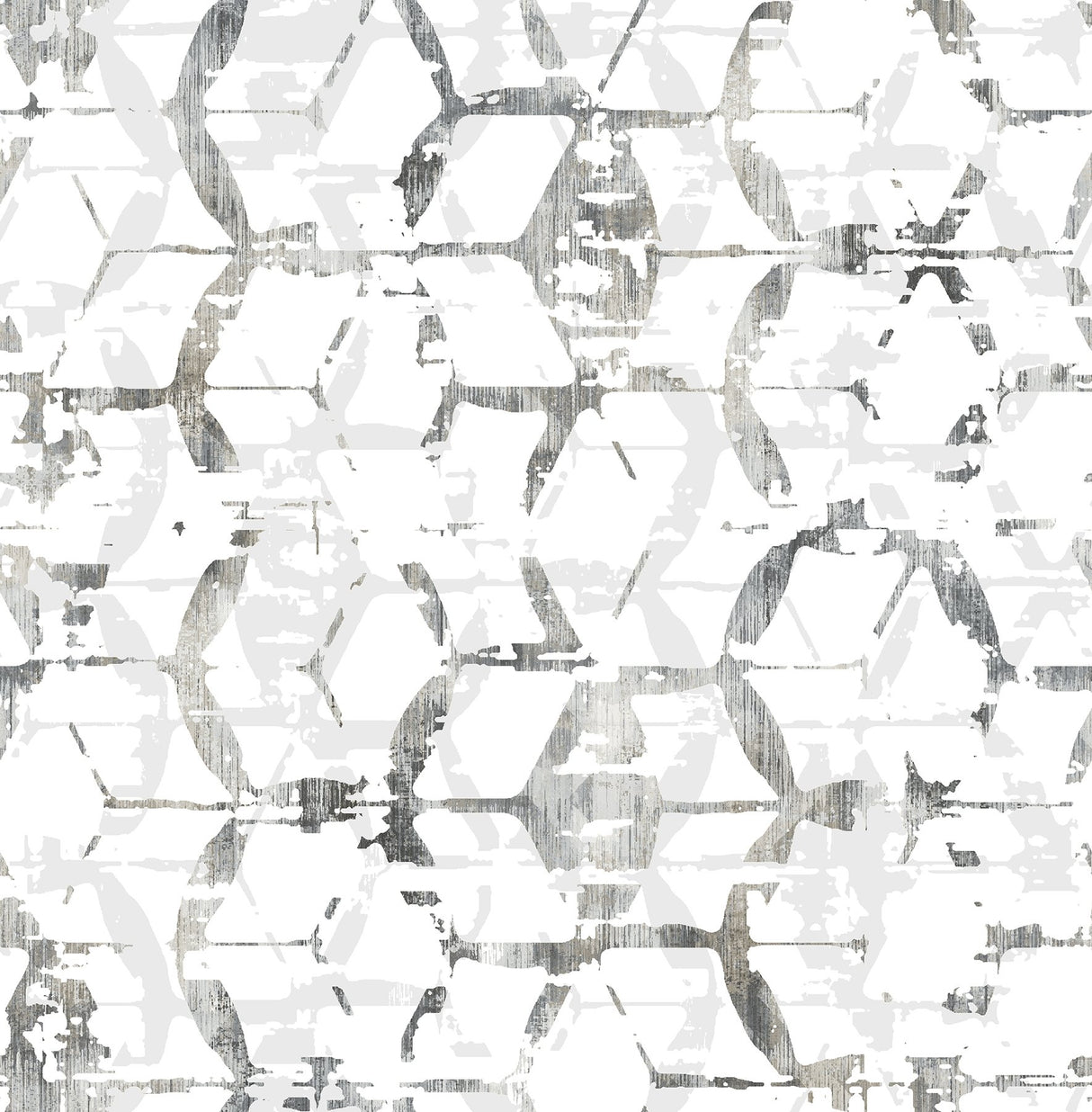 Augustine Black Distressed Geometric Wallpaper with Raised Ink Eclectic Abstract Pattern - A-Street Prints 2969-26043