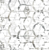 Augustine Black Distressed Geometric Wallpaper with Raised Ink Eclectic Abstract Pattern - A-Street Prints 2969-26043