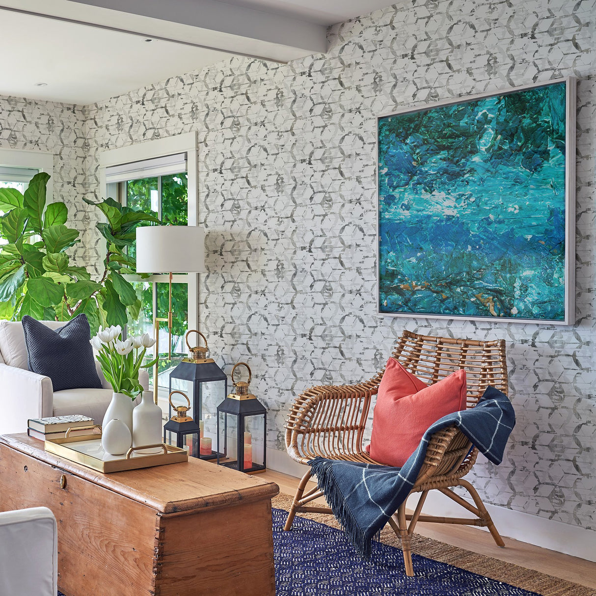 Augustine Black Distressed Geometric Wallpaper with Raised Ink Eclectic Abstract Pattern - A-Street Prints 2969-26043