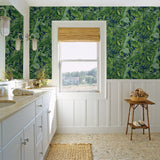 Alfresco Jade Tropical Palm Wallpaper with Botanical Leaf Motif - A-Street Prints 2969-26056