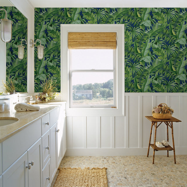Alfresco Jade Tropical Palm Wallpaper with Botanical Leaf Motif - A-Street Prints 2969-26056