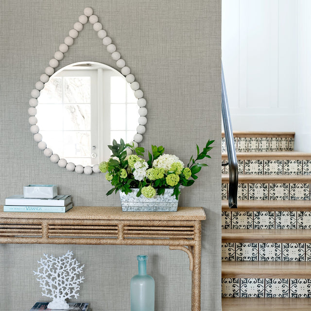 Jocelyn Grey Faux Fabric Wallpaper with Raised Ink Texture - A-Street Prints 2969-26057