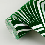 Cabarita Green Art Deco Flocked Leaves Wallpaper - A-Street Prints 2969-87354