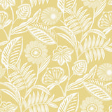 Alma Yellow Tropical Floral Wallpaper with Botanical Flowers Pattern, Tropical Style - A?Street Prints 2969-87529