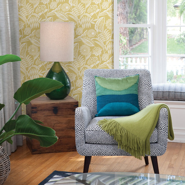 Alma Yellow Tropical Floral Wallpaper with Botanical Flowers Pattern, Tropical Style - A?Street Prints 2969-87529