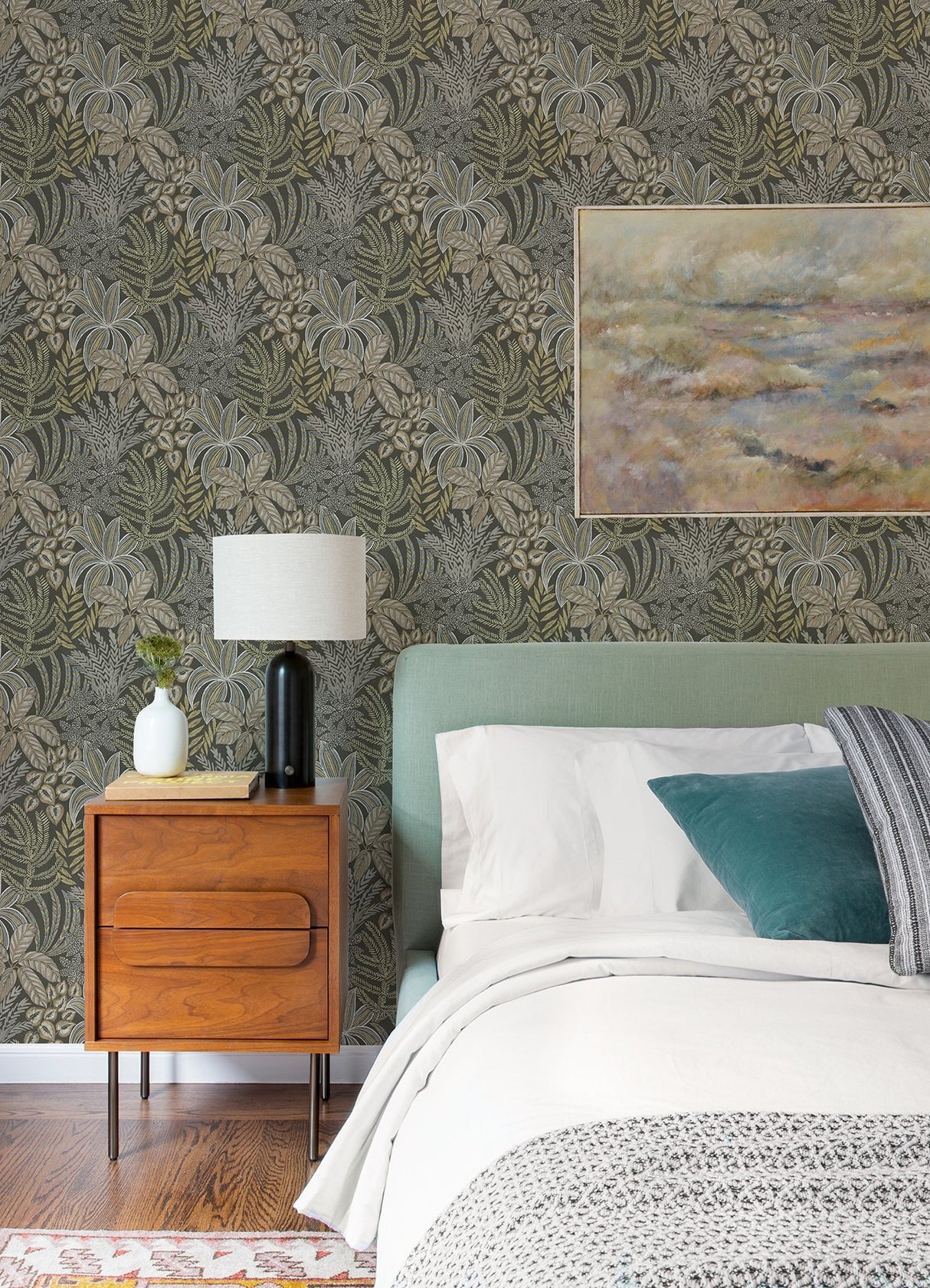 Sumner Brown Woodland Botanical Wallpaper with Bohemian Botanical Pattern - A-Street Prints 2970-13903