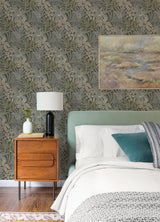 Sumner Brown Woodland Botanical Wallpaper with Bohemian Botanical Pattern - A-Street Prints 2970-13903