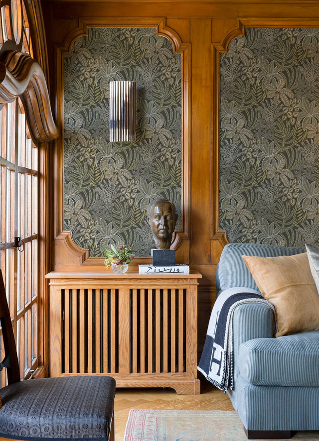 Sumner Brown Woodland Botanical Wallpaper with Bohemian Botanical Pattern - A-Street Prints 2970-13903