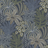 Sumner Navy Woodland Botanical Wallpaper with Bohemian Non Woven Pattern - A-Street Prints 2970-13904