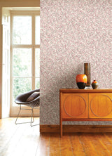 Zulma Pink Decorative Botanical Wallpaper with Raised Ink Pampas Motif - A?Street Prints 2970-26104