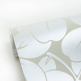 Robert Off-White Clover Wallpaper with Metallic Botanical Motif - A-Street Prints 2970-26105
