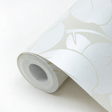 Robert Off-White Clover Wallpaper with Metallic Botanical Motif - A-Street Prints 2970-26105