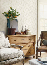 Robert Off-White Clover Wallpaper with Metallic Botanical Motif - A-Street Prints 2970-26105