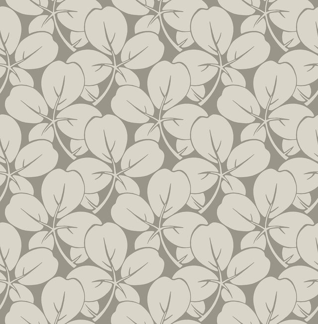 Robert Grey Clover Wallpaper with Metallic Botanical Clover Motif - A-Street Prints 2970-26106