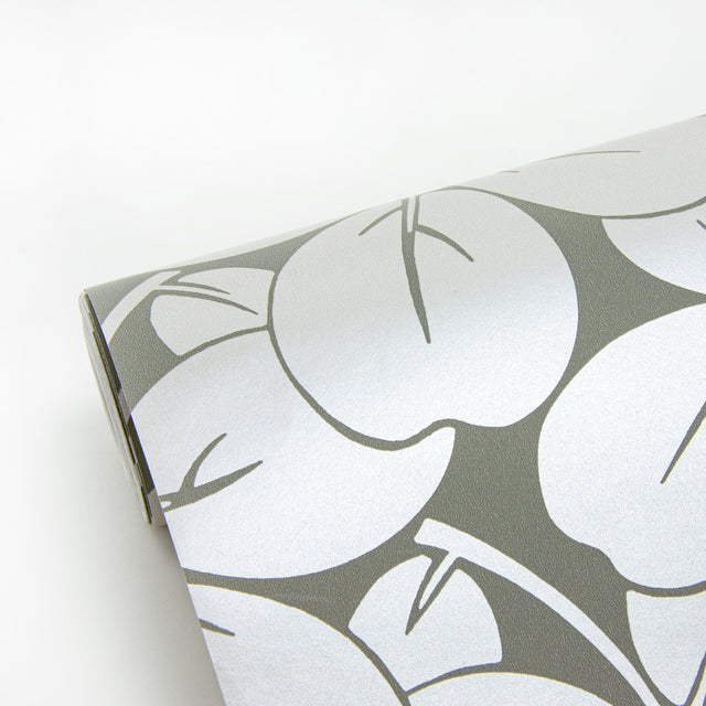 Robert Grey Clover Wallpaper with Metallic Botanical Clover Motif - A-Street Prints 2970-26106