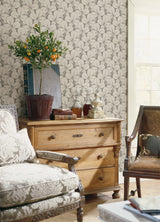 Robert Grey Clover Wallpaper with Metallic Botanical Clover Motif - A-Street Prints 2970-26106