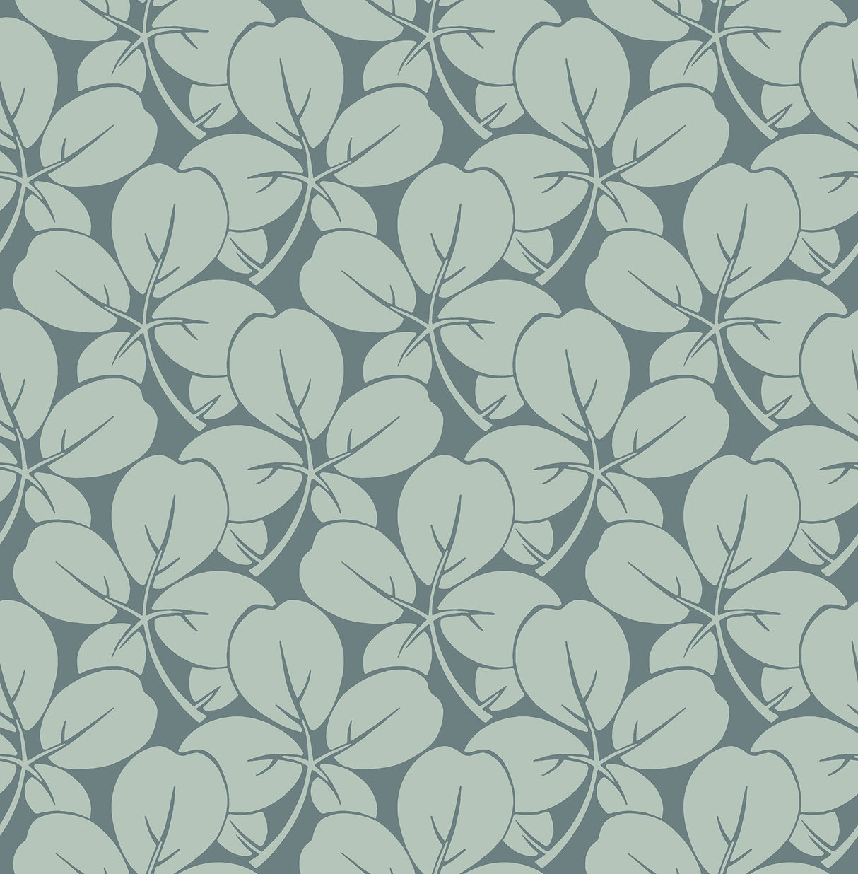 Robert Aqua Clover Botanical Non Woven Wallpaper - A-Street Prints 2970-26108