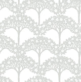 Dawson Light Grey Magnolia Tree Wallpaper with Raised Ink Botanical Trees Motif - A-Street Prints 2970-26110