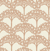Dawson Rust Magnolia Tree Wallpaper with Raised Ink Botanical Trees Pattern, Modern Style - Brewster 2970-26112