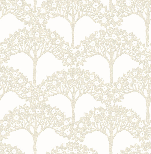 Dawson Beige Magnolia Tree Wallpaper with Raised Ink Botanical Trees - A-Street Prints 2970-26113