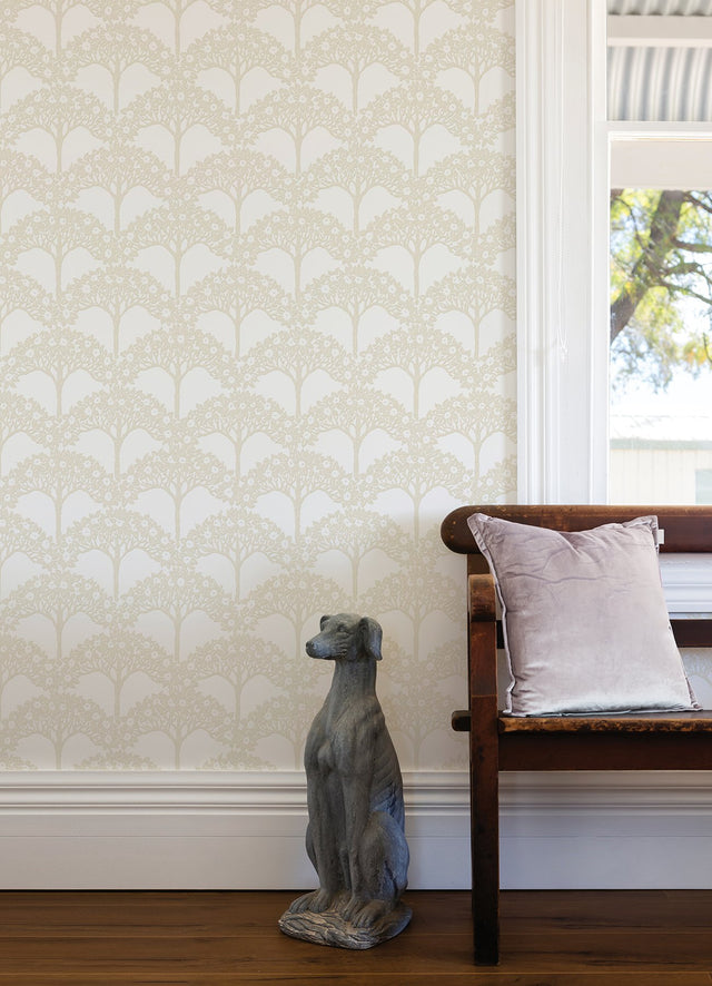 Dawson Beige Magnolia Tree Wallpaper with Raised Ink Botanical Trees - A-Street Prints 2970-26113