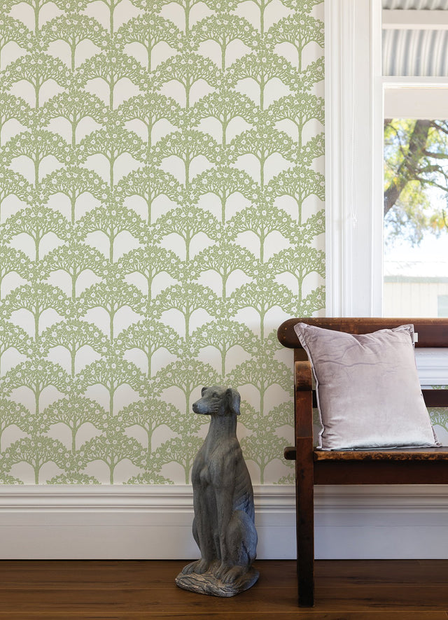 Dawson Green Magnolia Tree Wallpaper with Modern Botanical Trees Pattern - A-Street Prints 2970-26114
