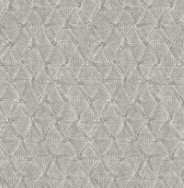 Wright Pewter Textured Triangle Wallpaper with Industrial Geometric Pattern - A-Street Prints 2970-26115