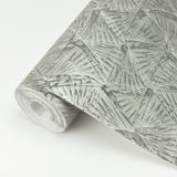 Wright Pewter Textured Triangle Wallpaper with Industrial Geometric Pattern - A-Street Prints 2970-26115