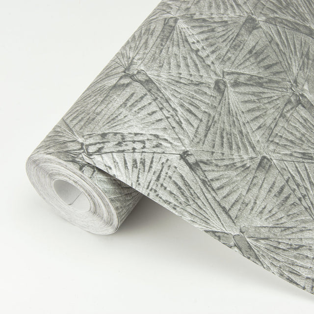 Wright Pewter Textured Triangle Wallpaper with Industrial Geometric Pattern - A-Street Prints 2970-26115