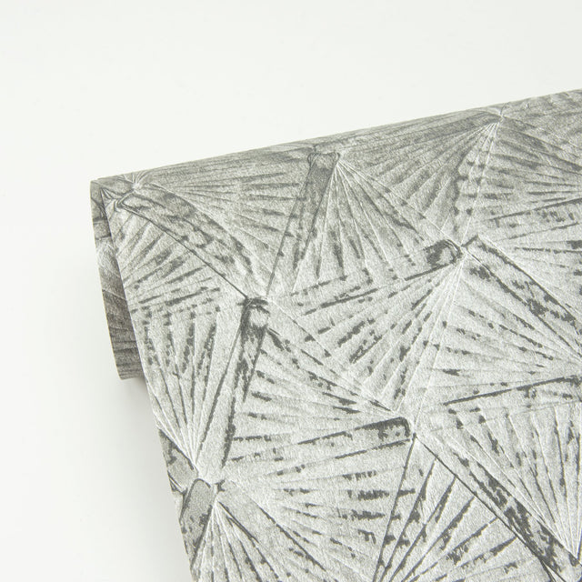 Wright Pewter Textured Triangle Wallpaper with Industrial Geometric Pattern - A-Street Prints 2970-26115