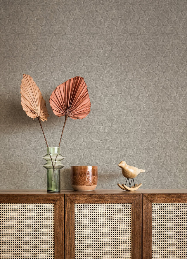 Wright Pewter Textured Triangle Wallpaper with Industrial Geometric Pattern - A-Street Prints 2970-26115