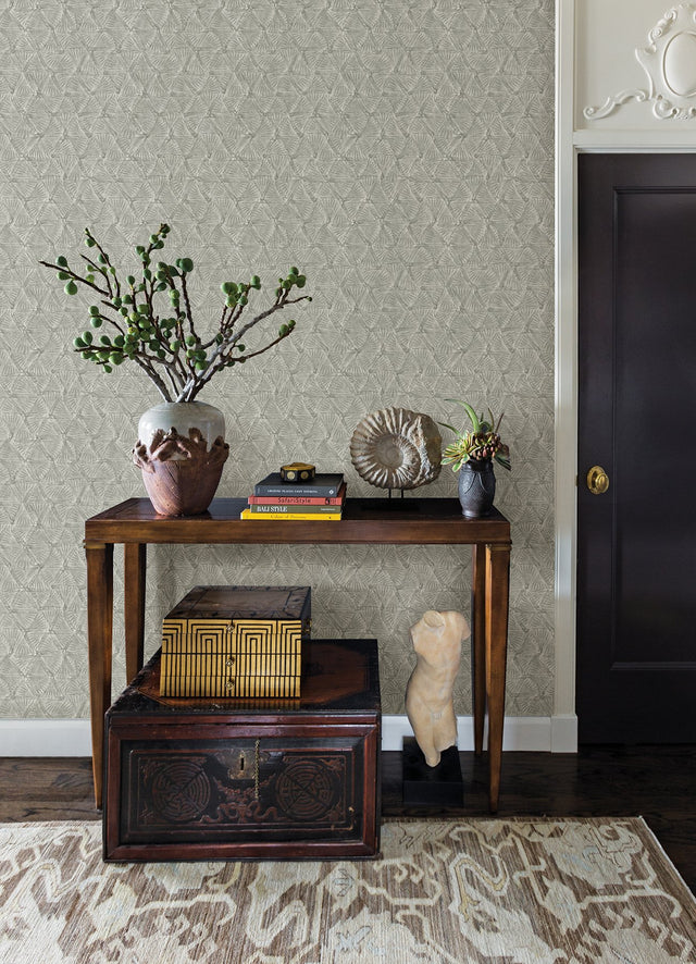 Wright Pewter Textured Triangle Wallpaper with Industrial Geometric Pattern - A-Street Prints 2970-26115