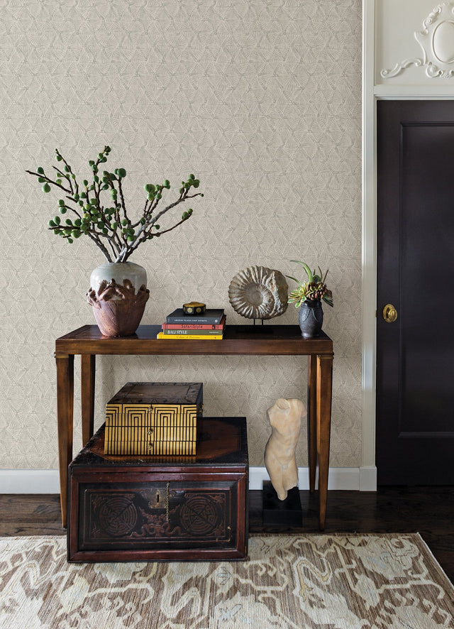 Wright Platinum Textured Triangle Wallpaper with Industrial Geometric Motif - A-Street Prints 2970-26117
