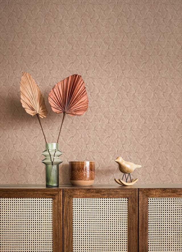 Wright Rose Gold Textured Triangle Wallpaper with Industrial Geometric Pattern - A-Street Prints 2970-26118