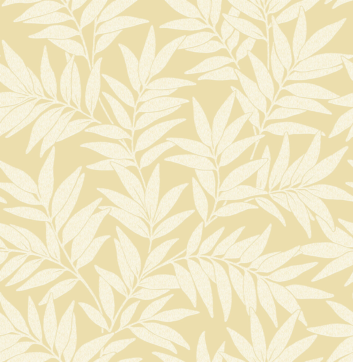 Morris Yellow Leaf Wallpaper in Yellow with Raised Ink Botanical Pattern - A-Street Prints 2970-26120