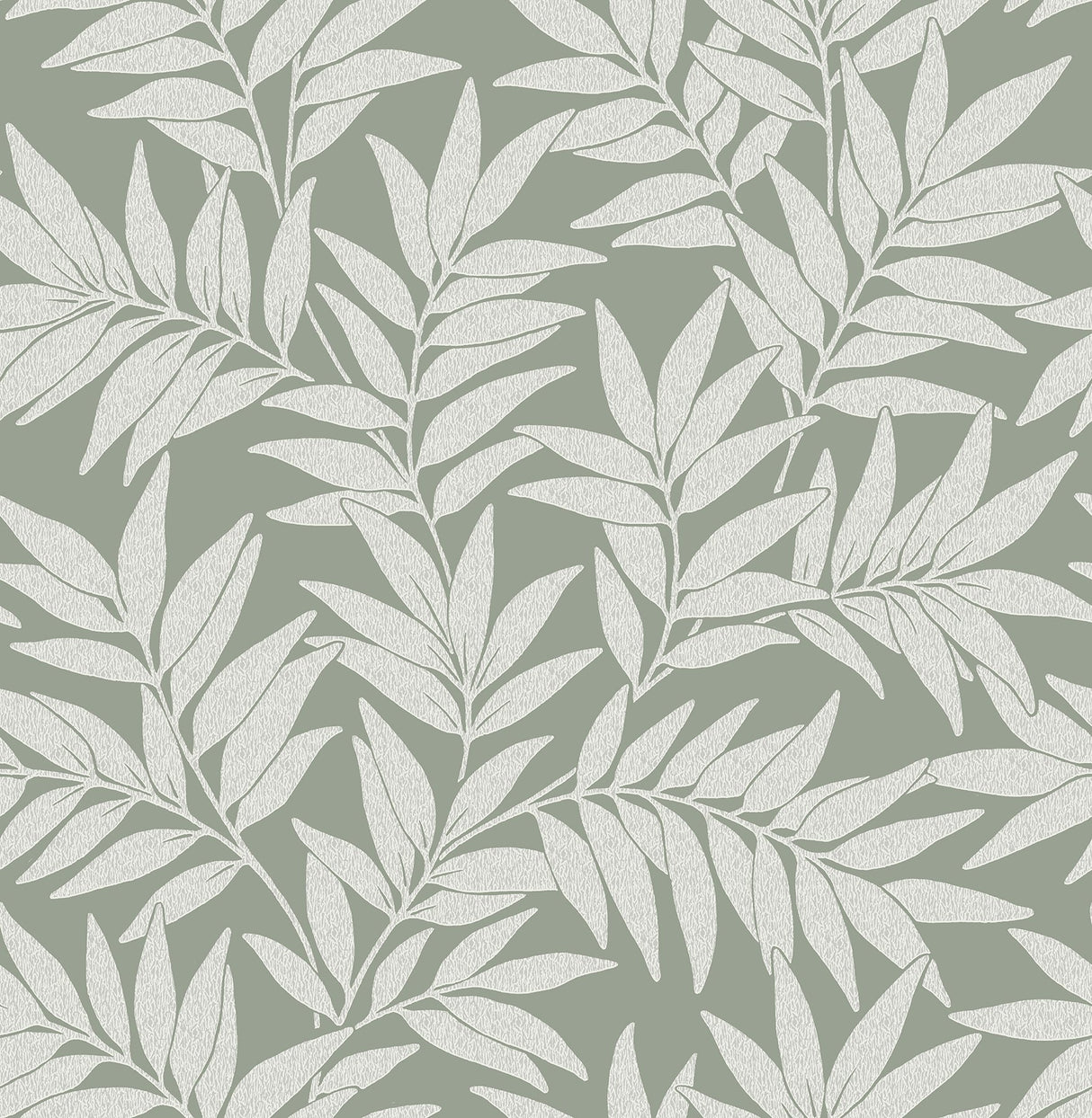 Morris Green Leaf Wallpaper in Green with Raised Ink Botanical Motif - A-Street Prints 2970-26122