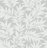 Morris Light Grey Leaf Wallpaper with Raised Ink Botanical Motif - A-Street Prints 2970-26124