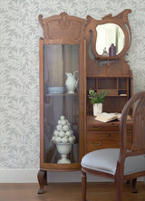 Morris Light Grey Leaf Wallpaper with Raised Ink Botanical Motif - A-Street Prints 2970-26124