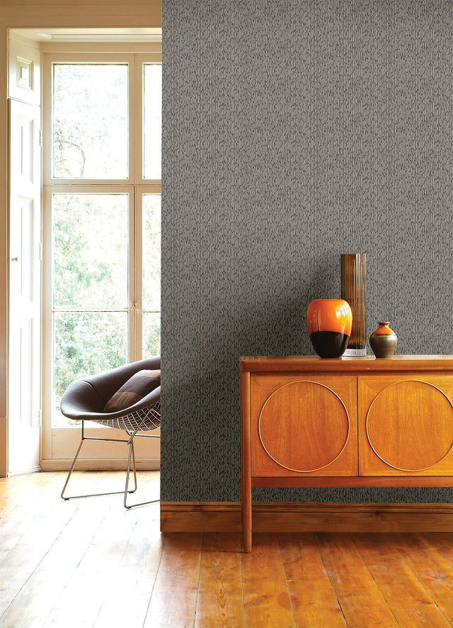 Mackintosh Charcoal Textural Wallpaper with Abstract Raised Ink Pattern - A-Street Prints 2970-26126