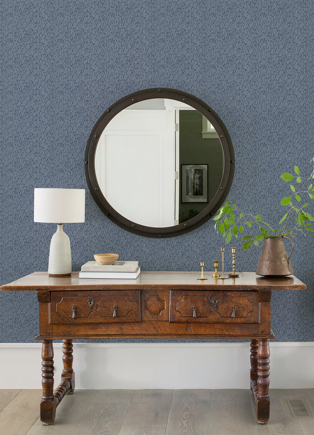 Mackintosh Indigo Textural Wallpaper with Abstract Pattern, Transitional Style - A-Street Prints 2970-26127
