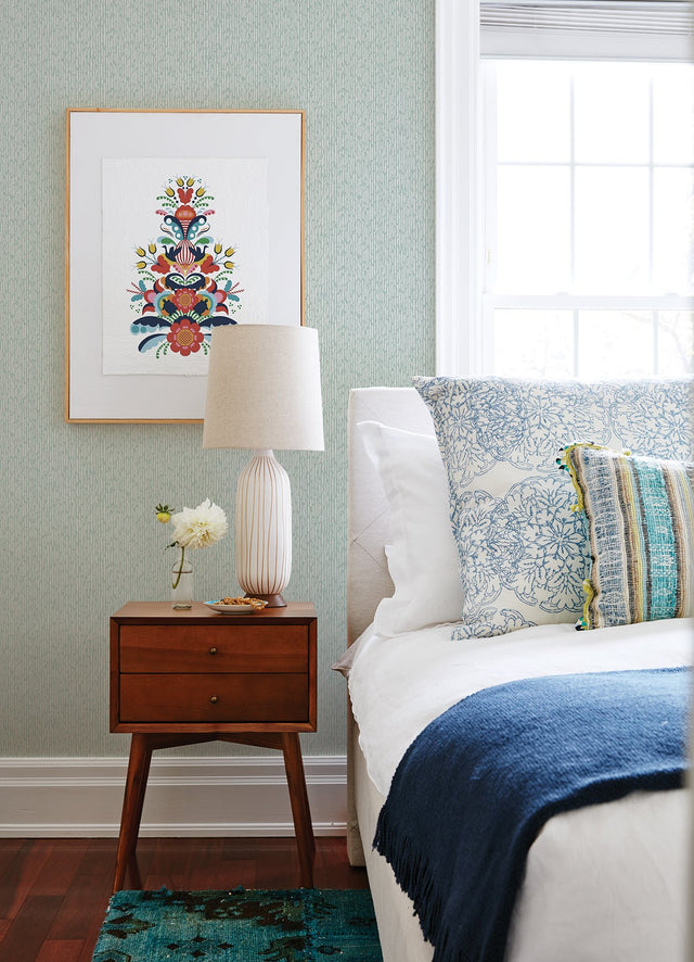 Mackintosh Turquoise Textural Wallpaper with Raised Ink Abstract Pattern - A-Street Prints 2970-26128