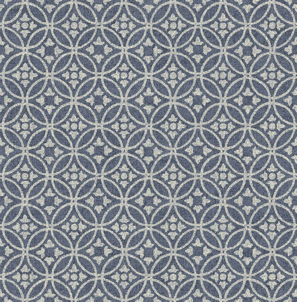 Larsson Indigo Ogee Wallpaper with Textured Geometric Motif - A-Street Prints 2970-26137