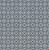 Larsson Indigo Ogee Wallpaper with Textured Geometric Motif - A-Street Prints 2970-26137