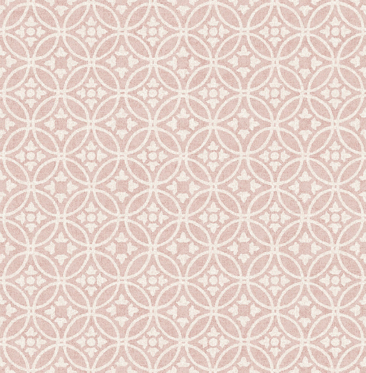 Larsson Pink Ogee Wallpaper with Farmhouse Geometric Pattern - A-Street Prints 2970-26138