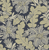 Butterfield Navy Floral Wallpaper with Botanical Feature Wall Motif - A-Street Prints 2970-26141