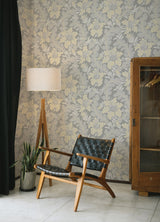 Butterfield Light Grey Floral Wallpaper with Botanical Feature Wall Motif - A-Street Prints 2970-26142